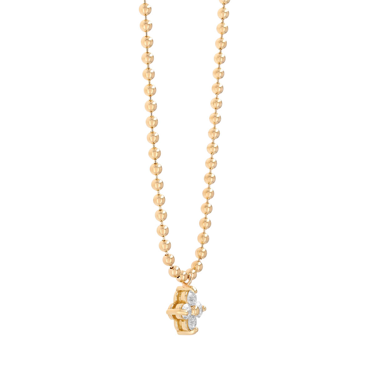 Zoe Chicco Diamond Quartet Cluster Pendant in Yellow Gold, 16