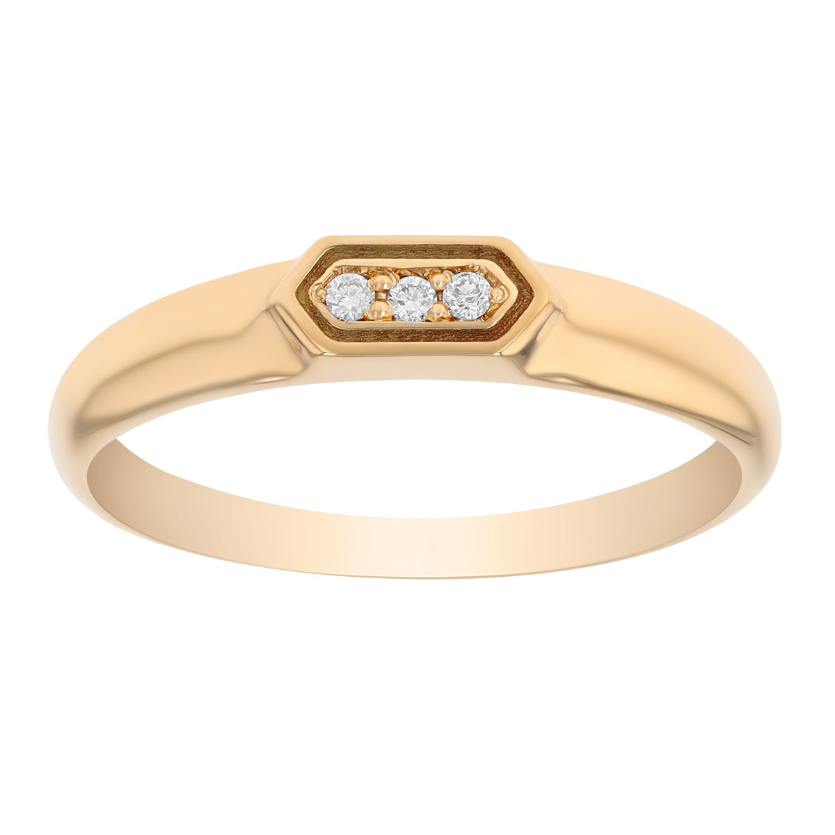 Zoe Chicco Diamond Trio Geometric Ring in Yellow Gold