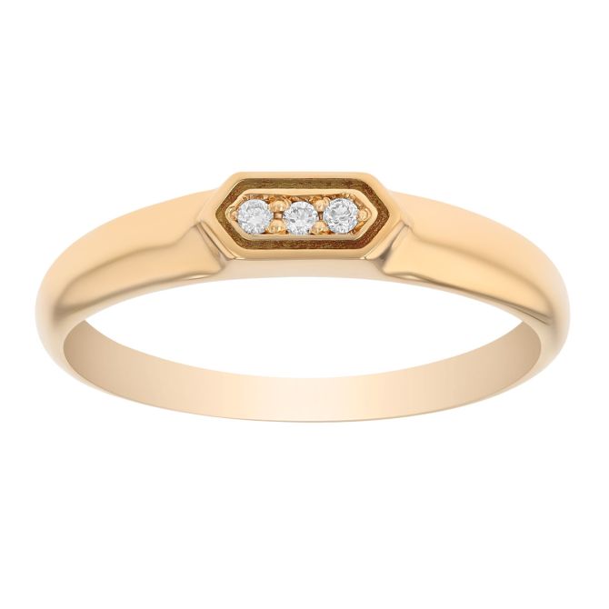 Zoe Chicco Diamond Trio Geometric Ring in Yellow Gold