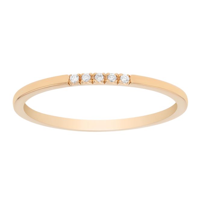 Zoe Chicco Dainty Diamond 5 Stone Stacking Ring in Yellow Gold