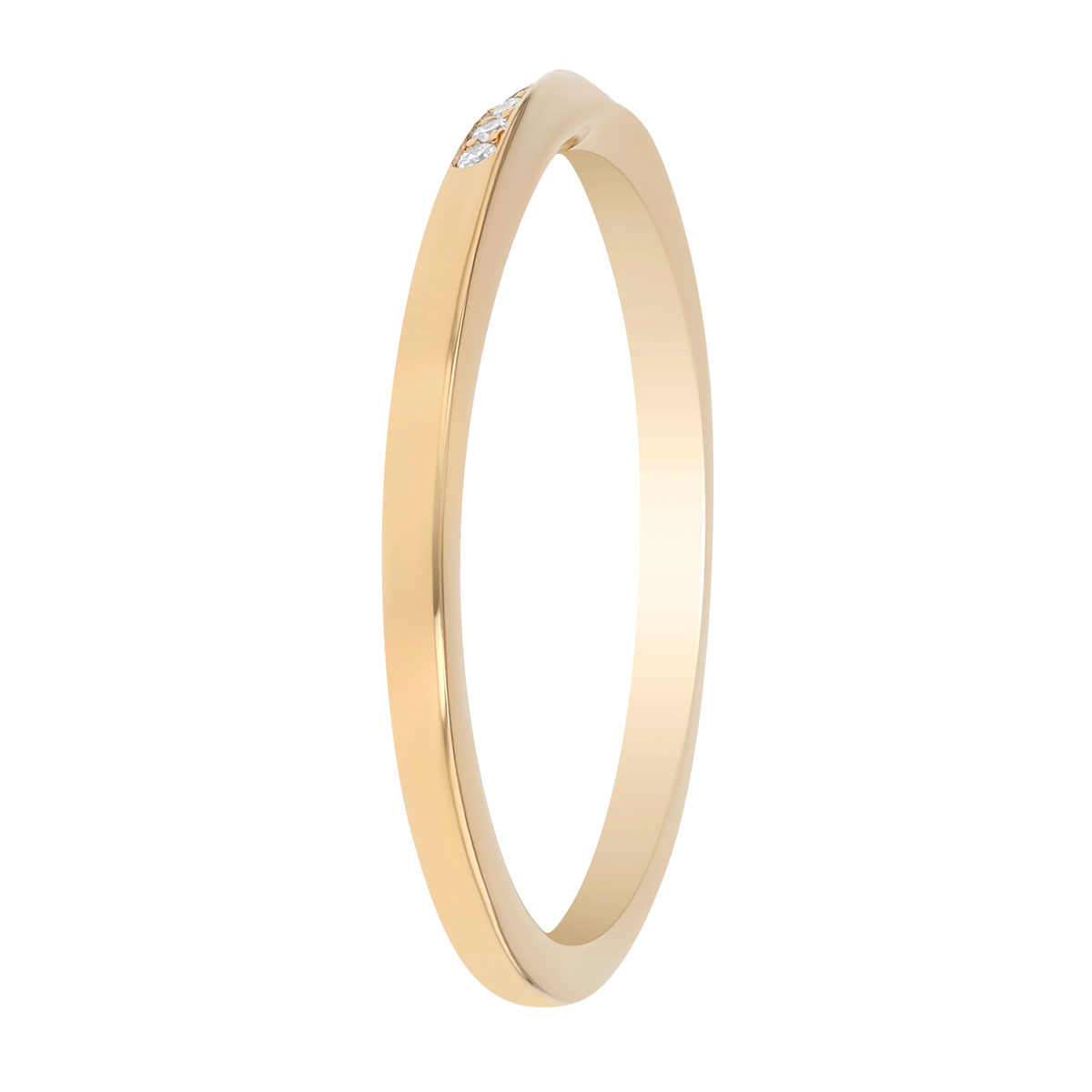 Zoe Chicco Diamond & Angled Knife Edge Stacking Ring in Yellow Gold