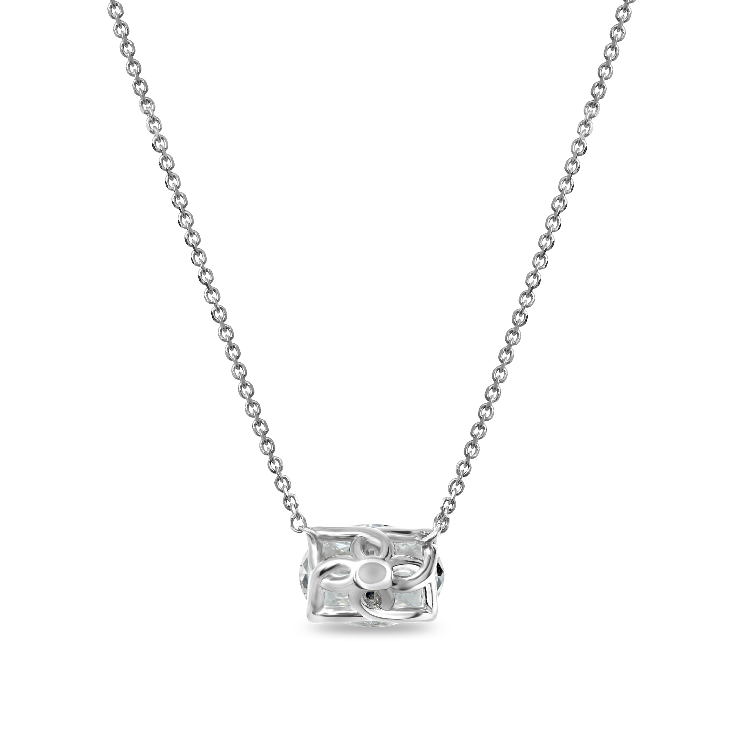 Clarity Diamond Lab-Grown Signature Oval Diamond Solitaire Pendant in White Gold, 18