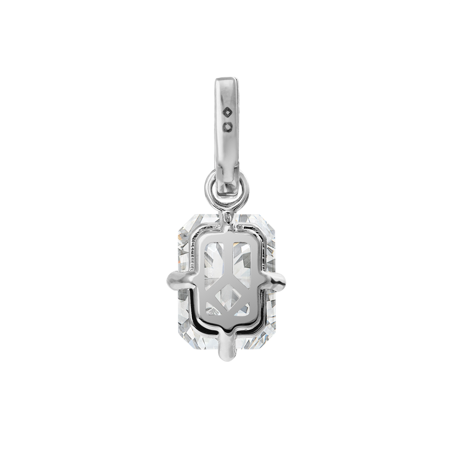 Clarity Diamond Emerald Diamond Enhancer Charm in White Gold, 1.57 ct