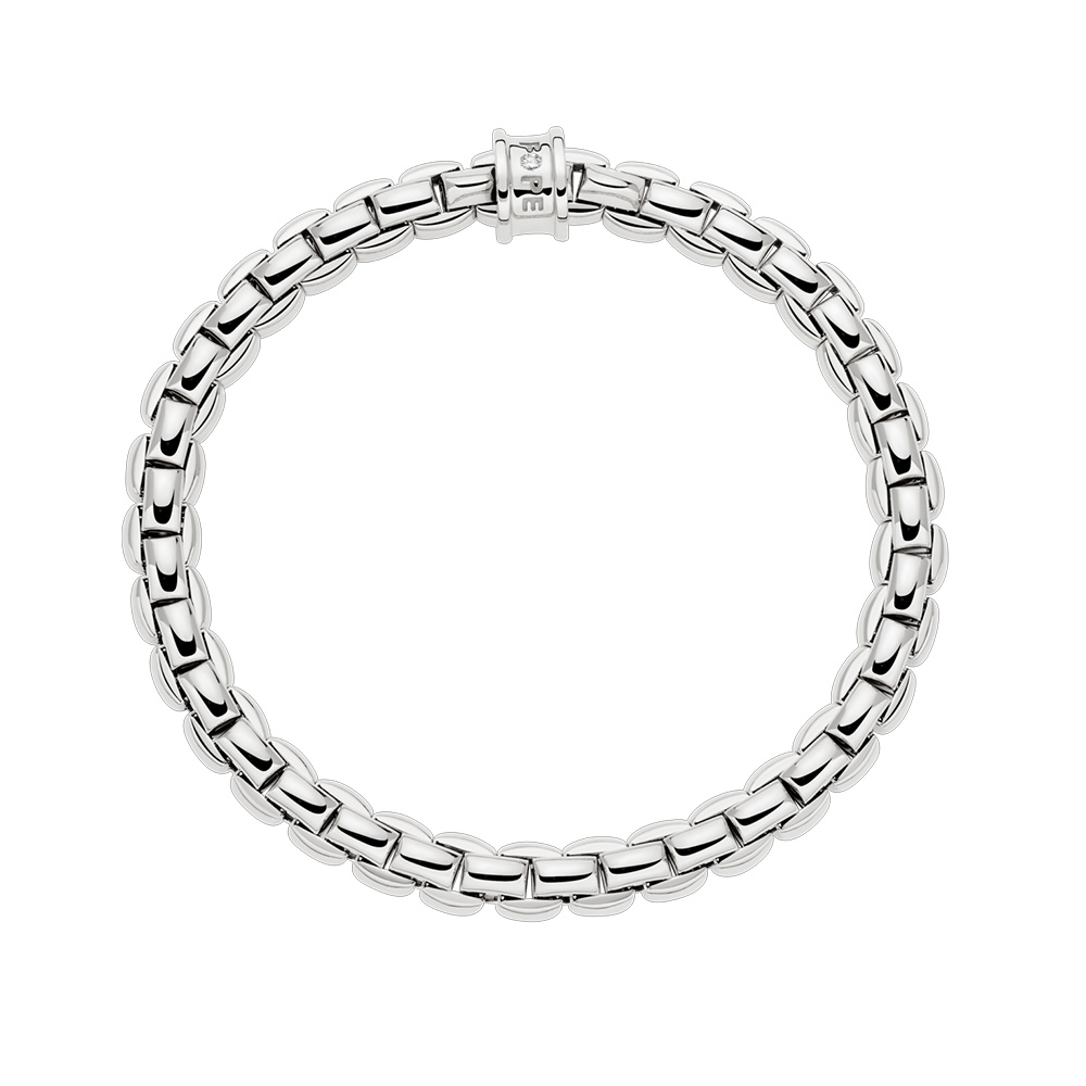 FOPE Eka Flex'It White Gold Bracelet with Single Diamond Rondel, 6.69