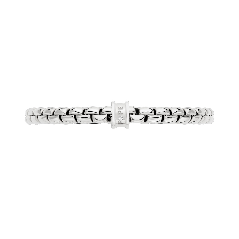 FOPE Eka Flex'It White Gold Bracelet with Single Diamond Rondel, 6.69