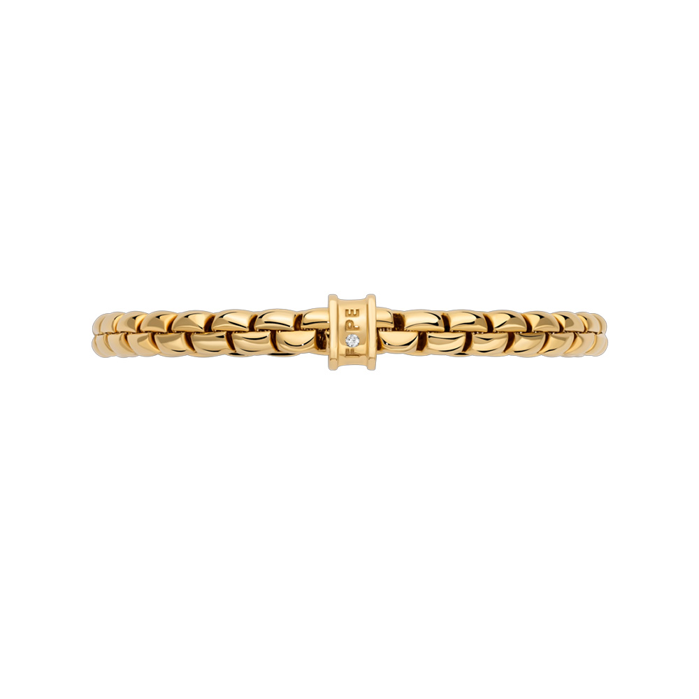 FOPE Eka Flex'It Yellow Gold Bracelet with Single Diamond Rondel, 6.3