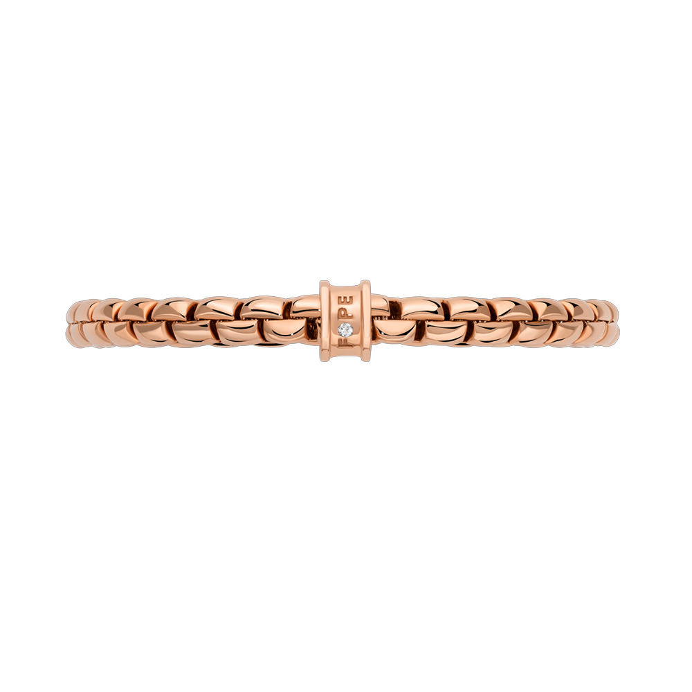FOPE Eka Flex'It Rose Gold Bracelet with Single Diamond Rondel, 6.3
