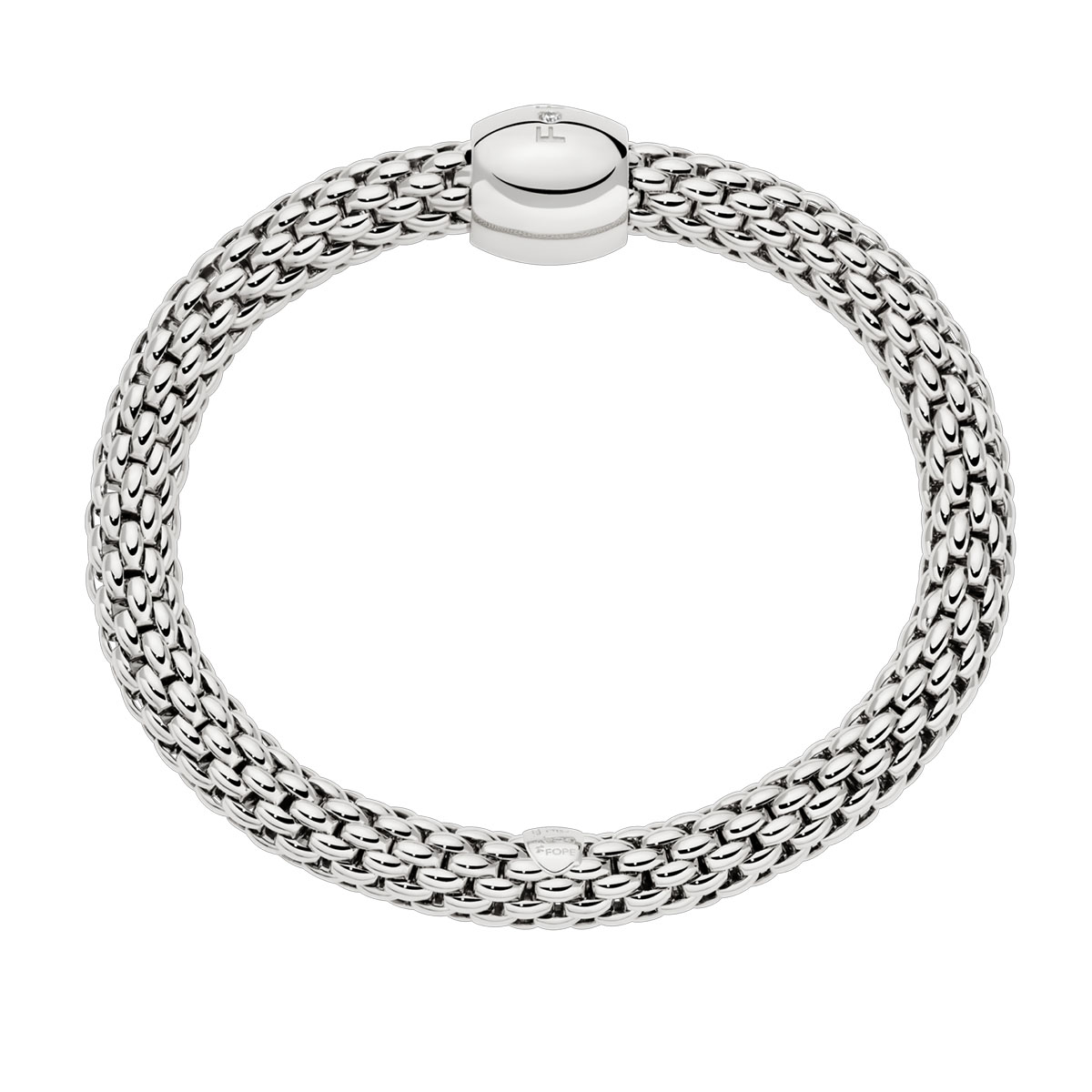 FOPE Love Next Flex'It White Gold Bracelet with Single Diamond Rondel, 6.69