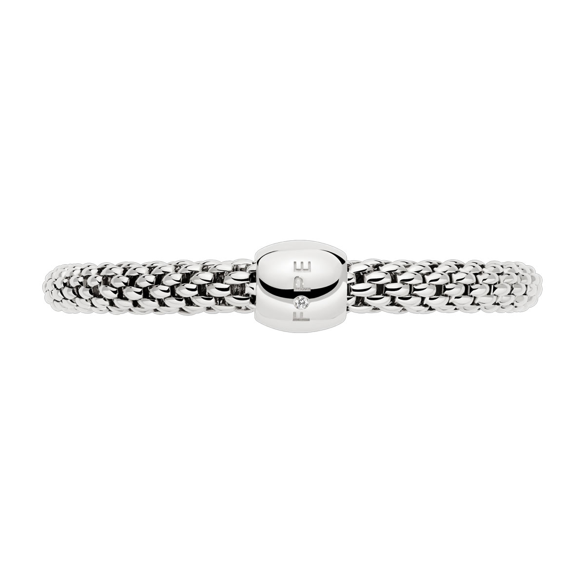 FOPE Love Next Flex'It White Gold Bracelet with Single Diamond Rondel, 6.69