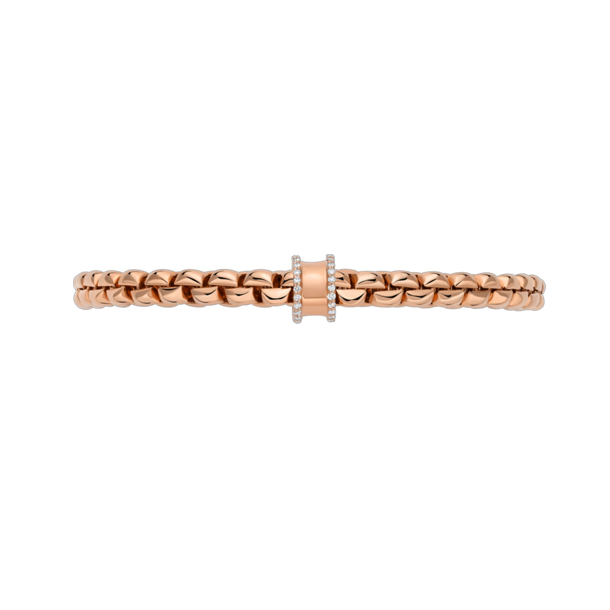 FOPE Eka Flex'It Rose Gold Bracelet with Diamond Pavé Rondel, 6.3
