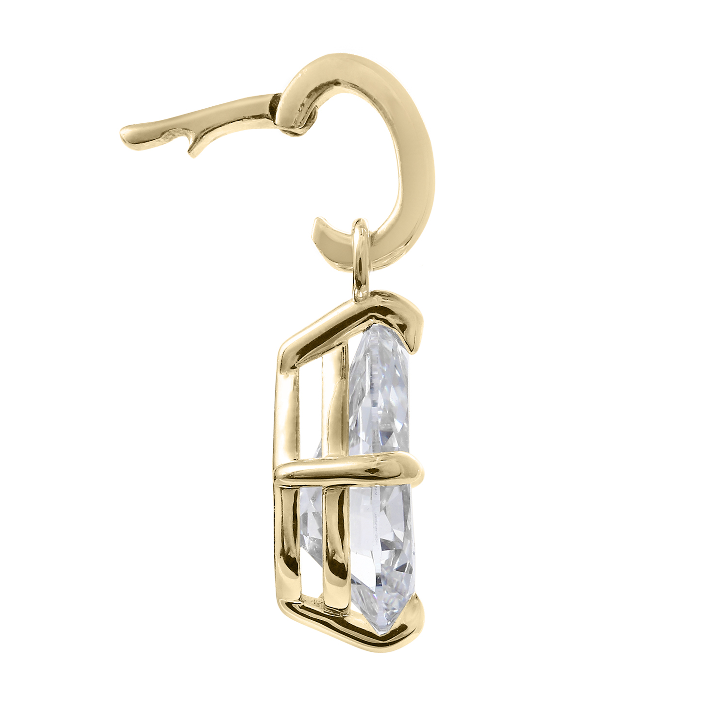 Clarity Diamond Lab-Grown Pear Diamond Enhancer Charm in Yellow Gold, 1.64 ct