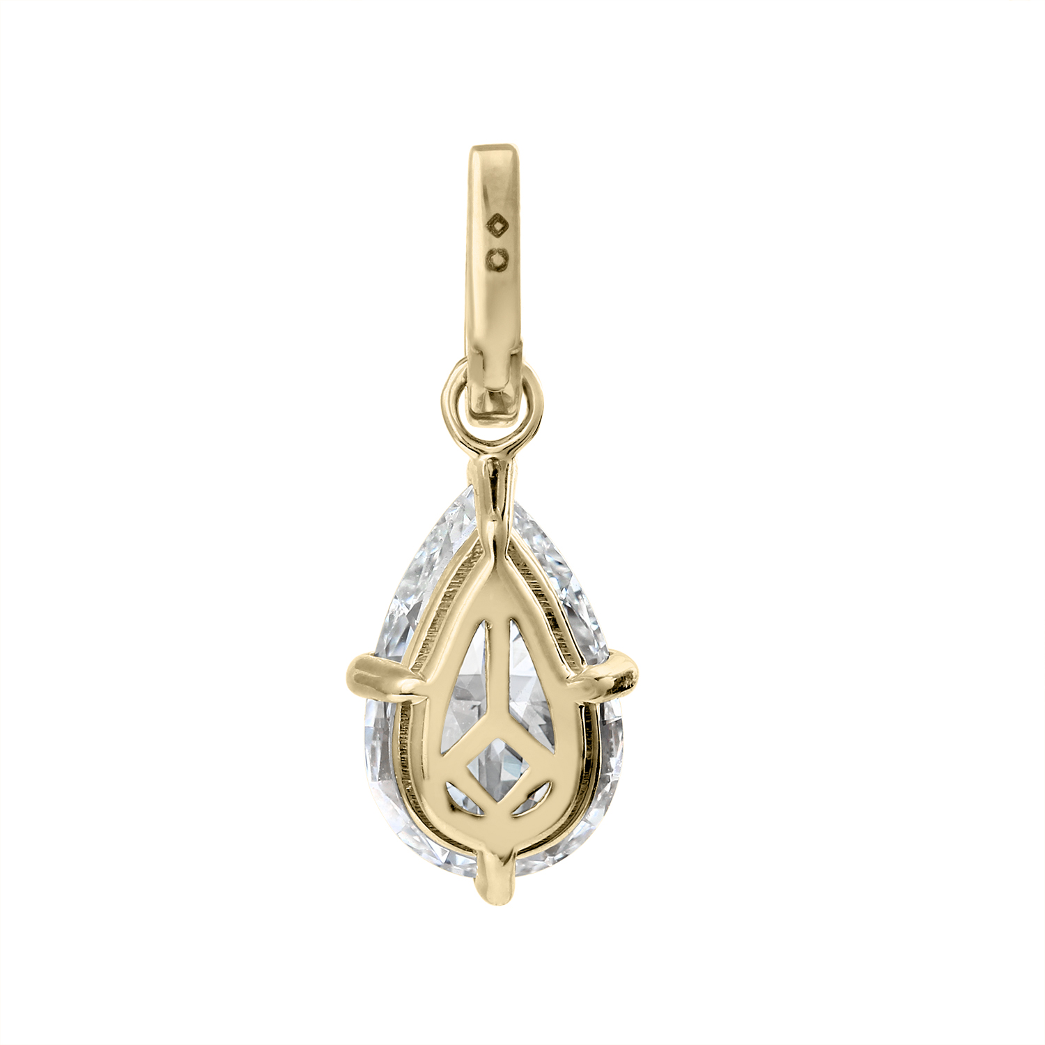 Clarity Diamond Lab-Grown Pear Diamond Enhancer Charm in Yellow Gold, 1.64 ct