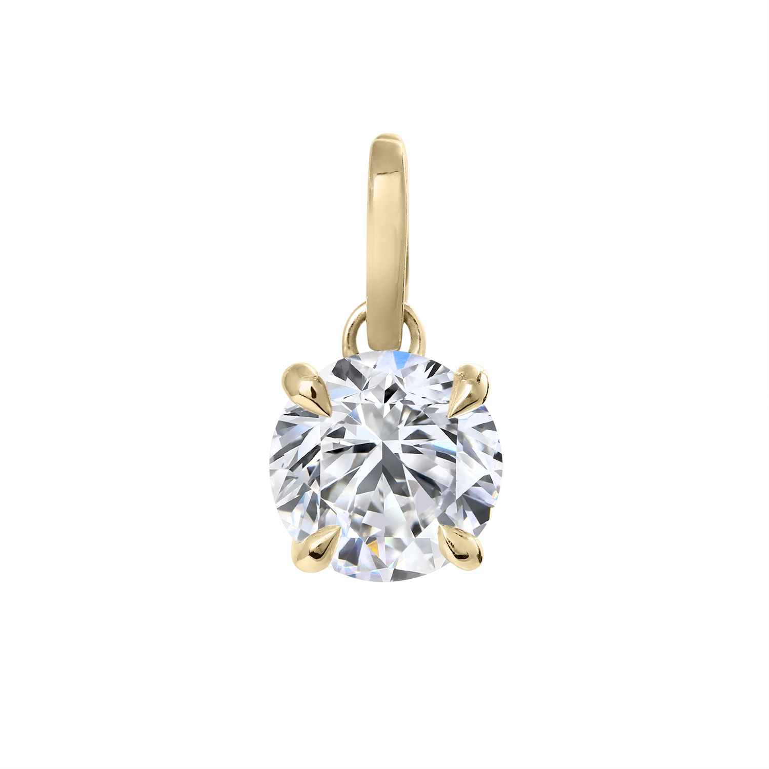 Clarity Diamond Lab-Grown Round Diamond Enhancer Charm in Yellow Gold, 1.58 ct