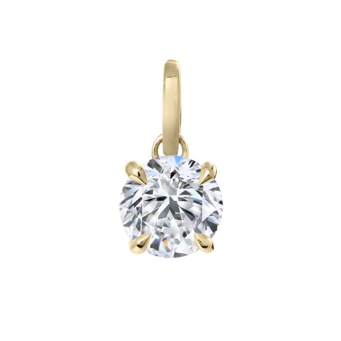 Clarity Diamond Lab-Grown Round Diamond Enhancer Charm in Yellow Gold, 1.58 ct