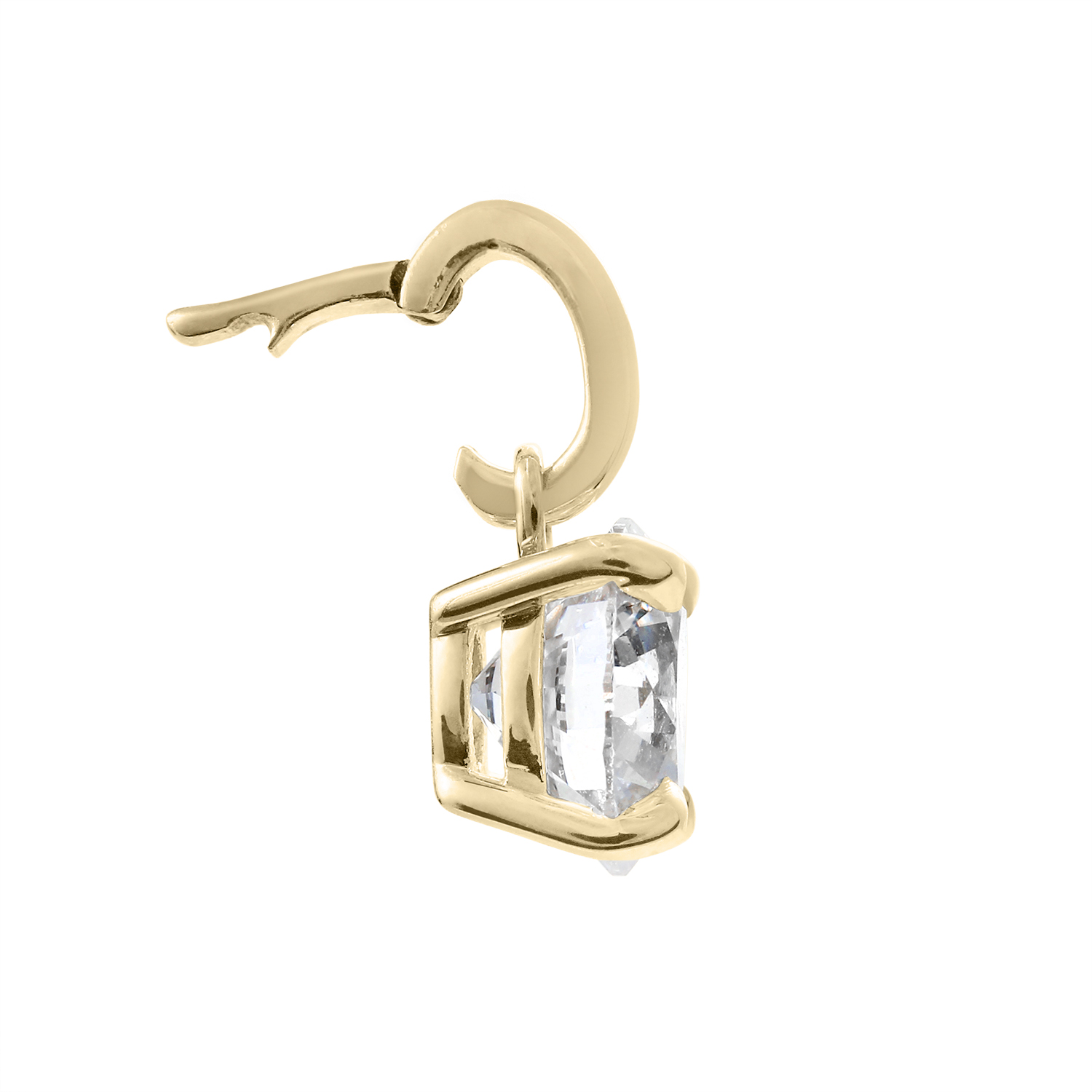 Clarity Diamond Lab-Grown Round Diamond Enhancer Charm in Yellow Gold, 1.58 ct