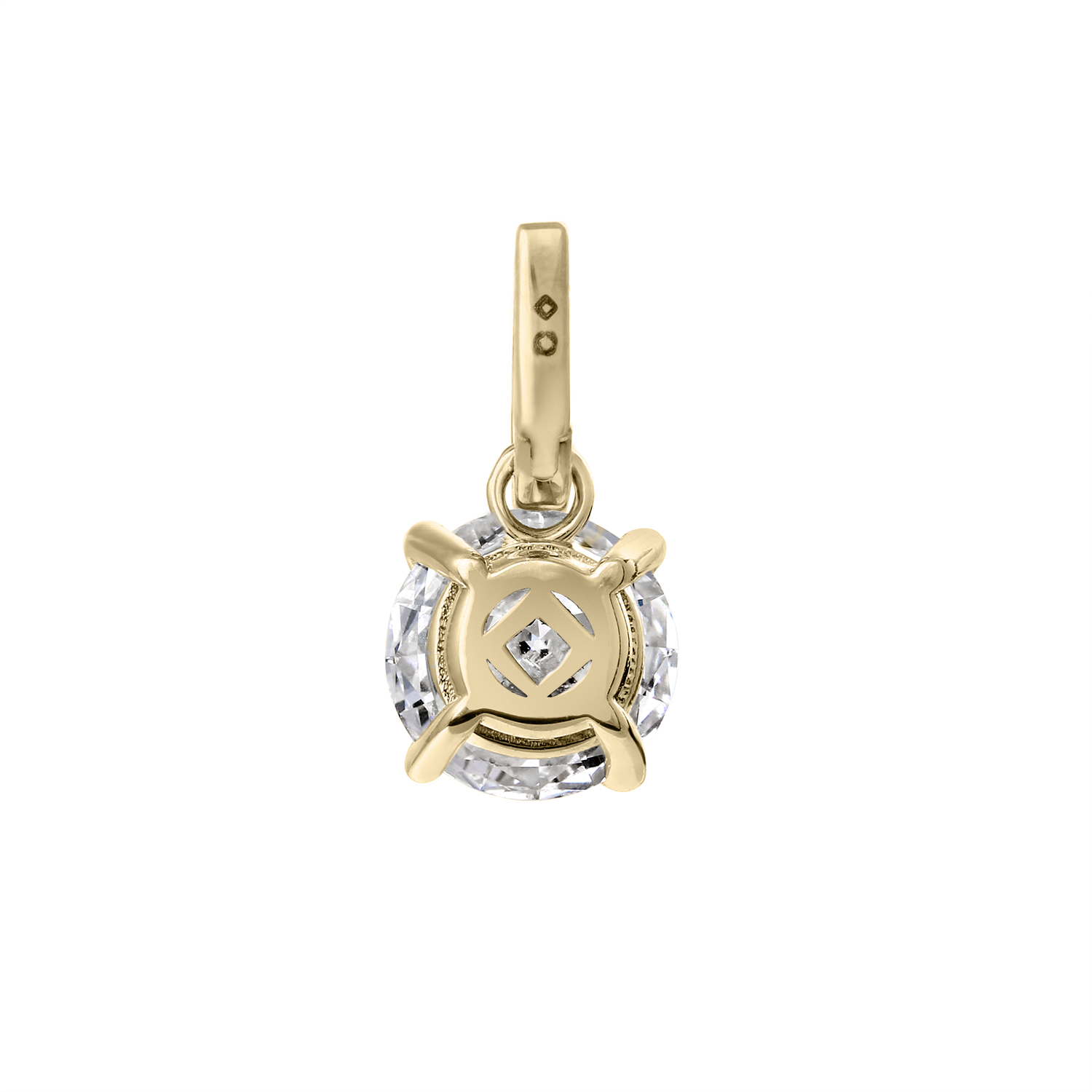 Clarity Diamond Lab-Grown Round Diamond Enhancer Charm in Yellow Gold, 1.58 ct