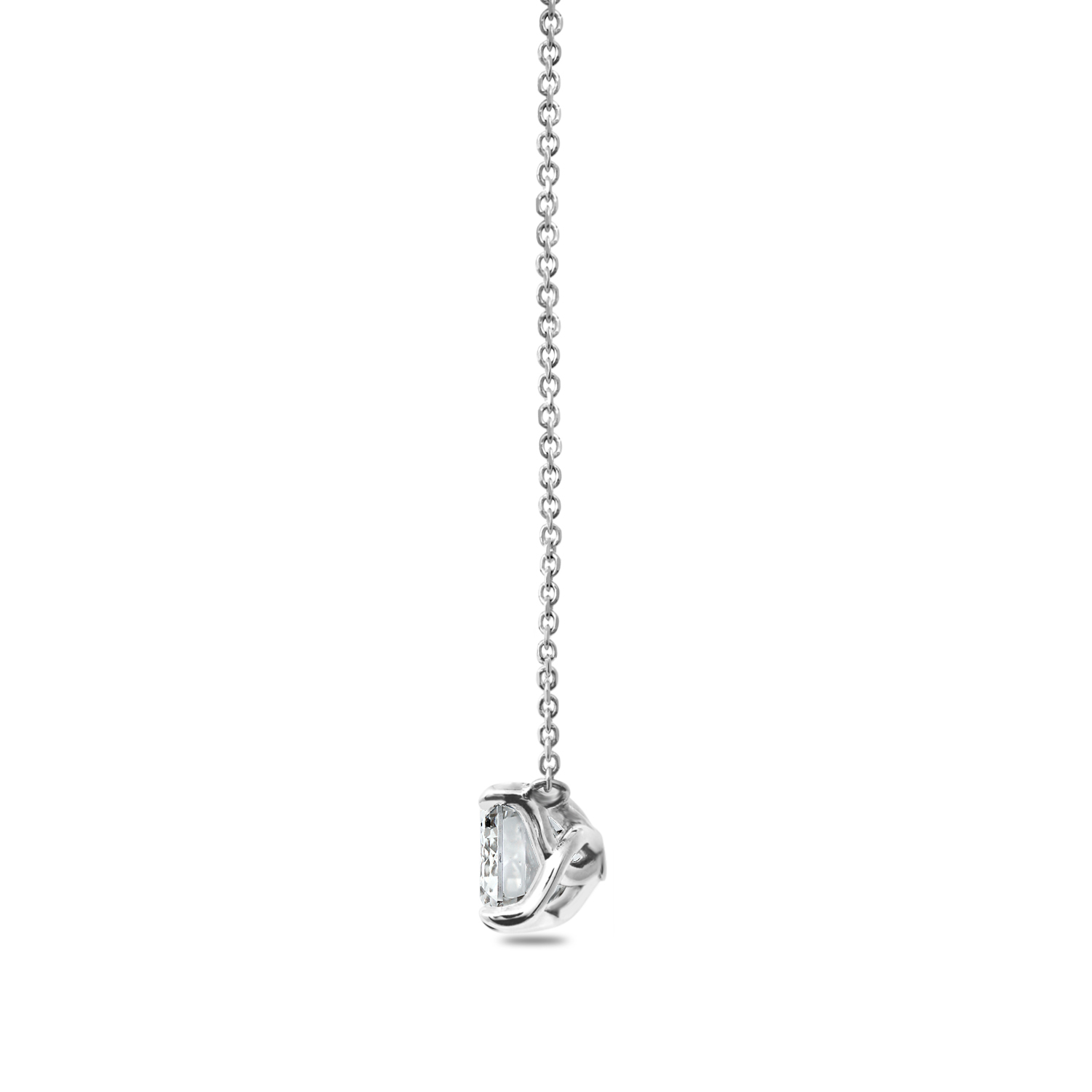 Clarity Diamond Signature Lab-Grown Emerald Diamond Solitaire Pendant in White Gold, 18