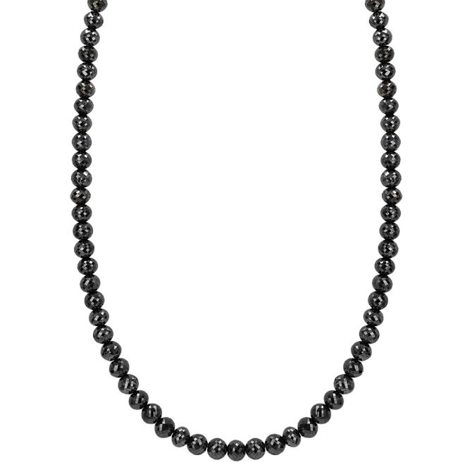 TARA Pearls Black Diamond Bead Necklace in White Gold, 18"