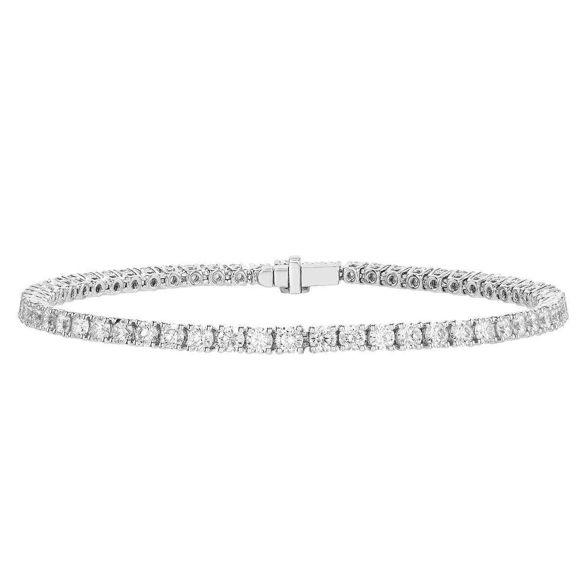 TARA Pearls Round Diamond 4 Prong Tennis Bracelet in White Gold, 7
