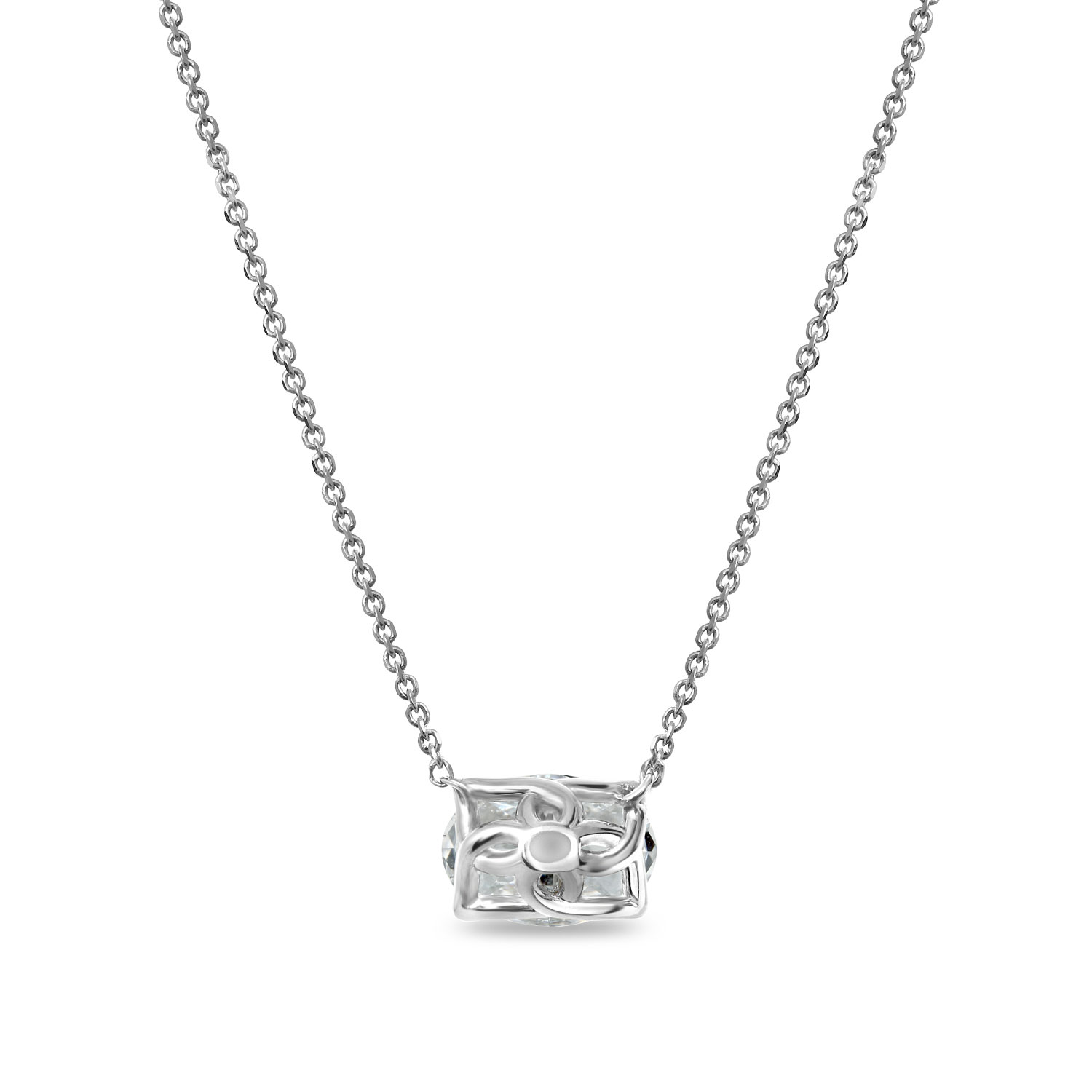 Clarity Diamond Signature Lab-Grown Oval Diamond Pendant in White Gold, 18
