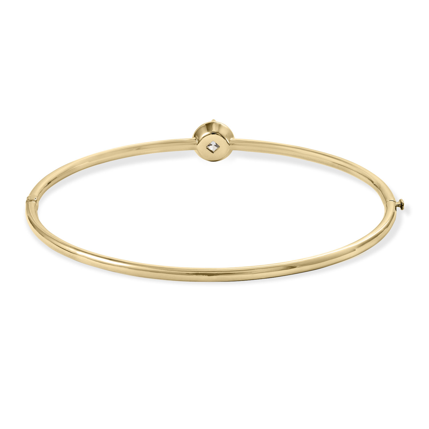Clarity Diamond Lab-Grown Round Diamond Hinged Bangle Bracelet in Yellow Gold, 1.08 ct
