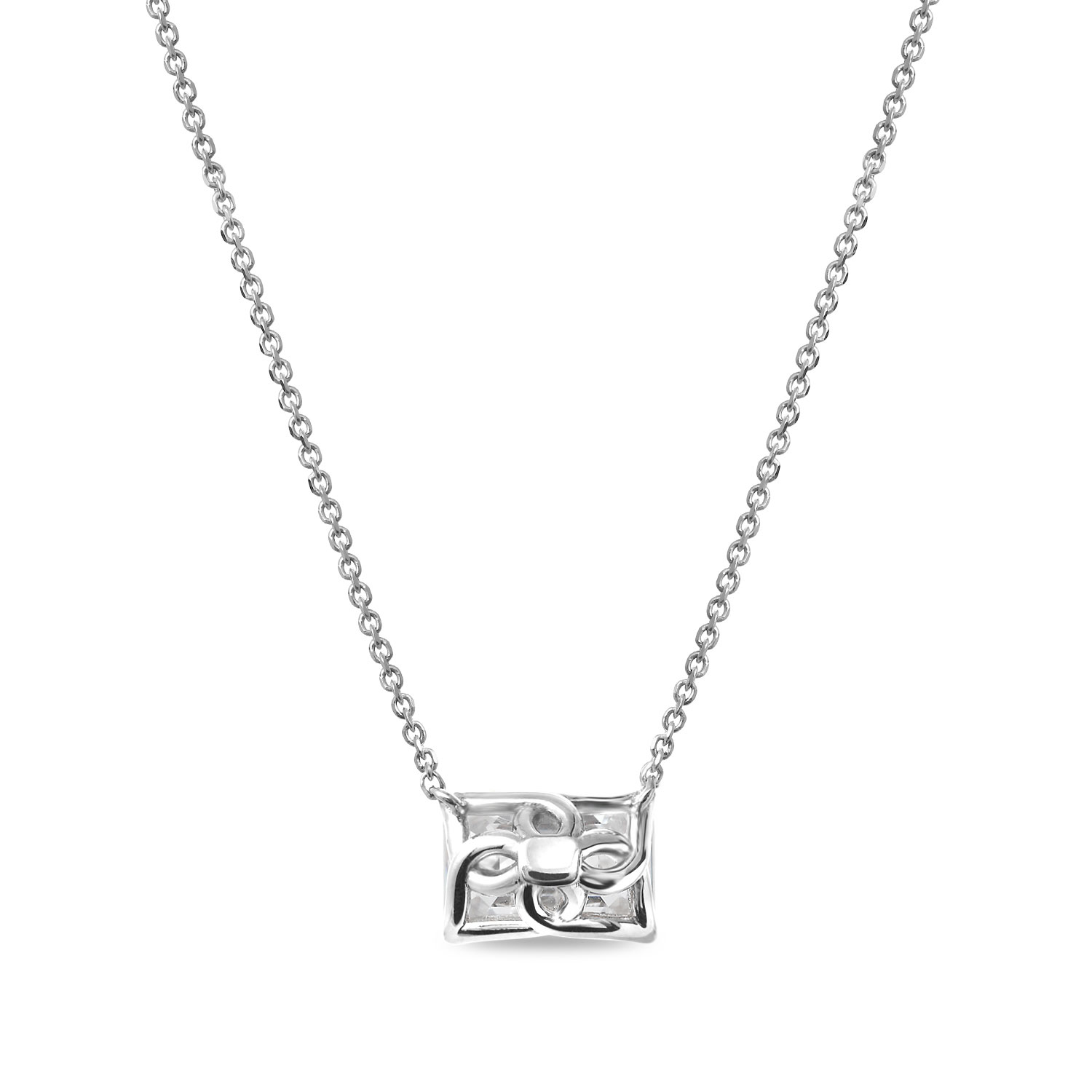 Clarity Diamond Signature Lab-Grown Emerald Cut Diamond Pendant in White Gold, 18