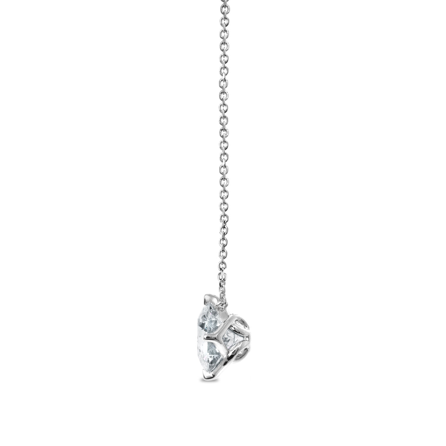 Clarity Diamond Signature Lab-Grown Round Diamond Pendant in White Gold, 18