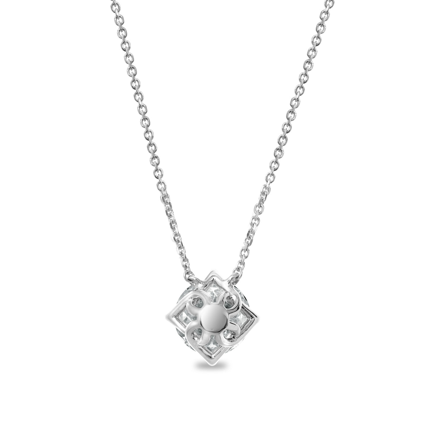 Clarity Diamond Signature Lab-Grown Round Diamond Pendant in White Gold, 18