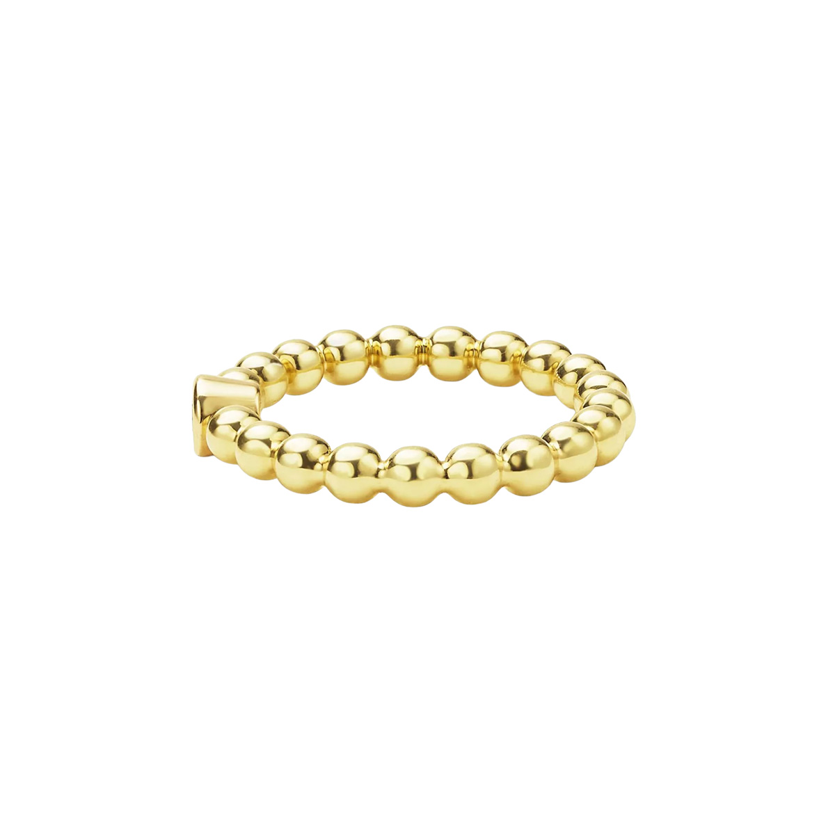 LAGOS Caviar Gold Single Diamond Beaded Ring in Yellow Gold