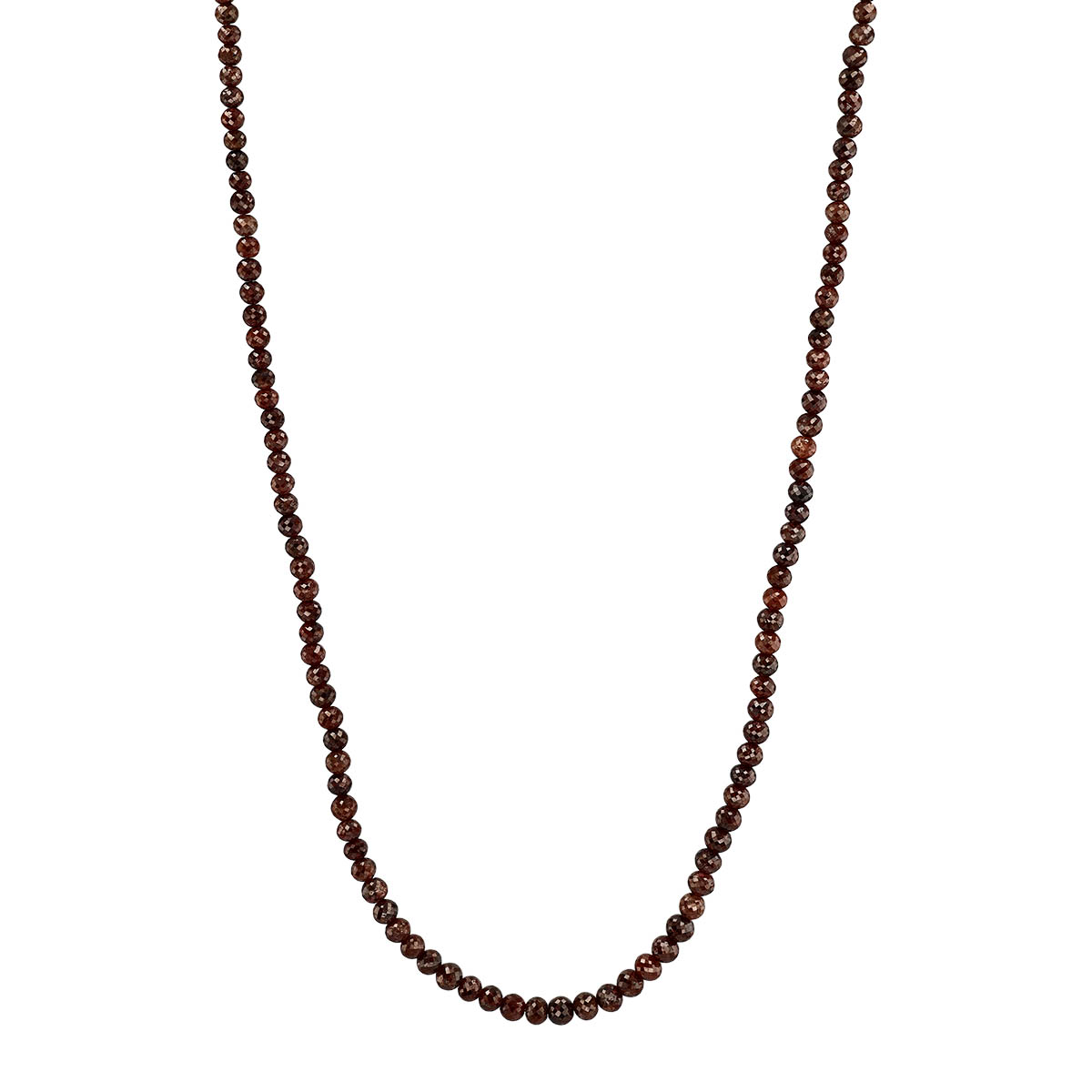 TARA Pearls Brown Diamond Bead Necklace in Black Rhodium, 20.5