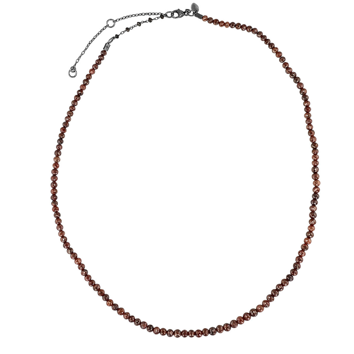 TARA Pearls Brown Diamond Bead Necklace in Black Rhodium, 20.5