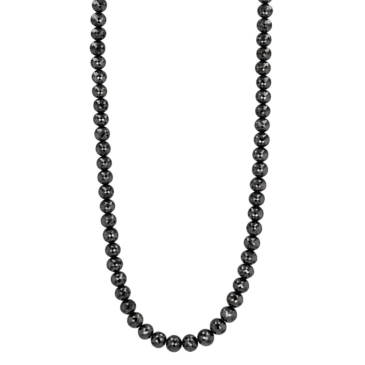TARA Pearls Black Diamond Bead Necklace in Black Rhodium, 19.5