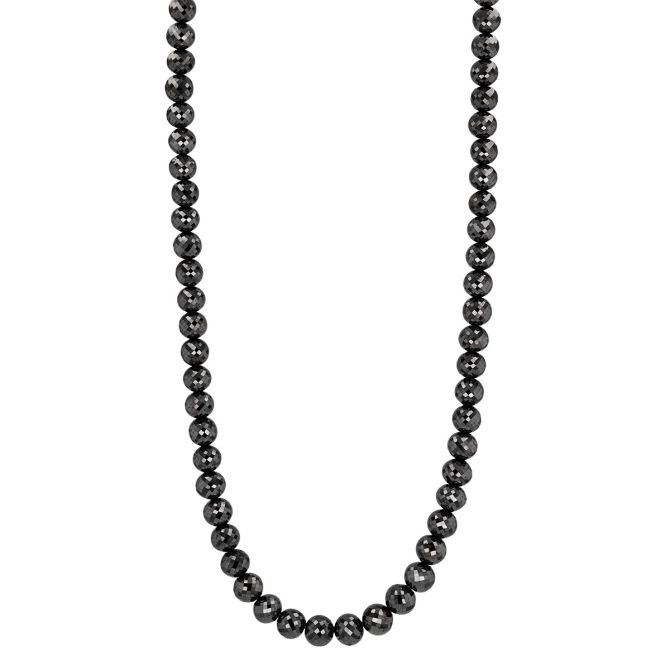 TARA Pearls Black Diamond Bead Necklace in Black Rhodium, 19.5"