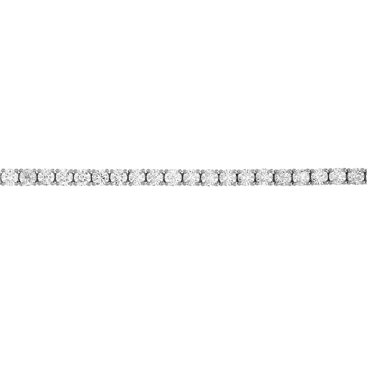 TARA Pearls Round Diamond 4 Prong Tennis Bracelet in White Gold, 7