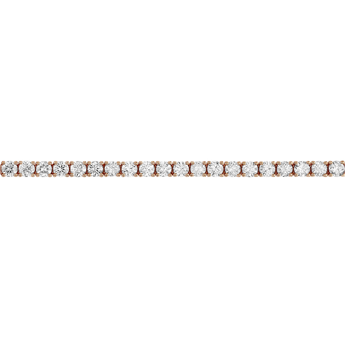 TARA Pearls Round Diamond 4 Prong Tennis Bracelet in Rose Gold, 7