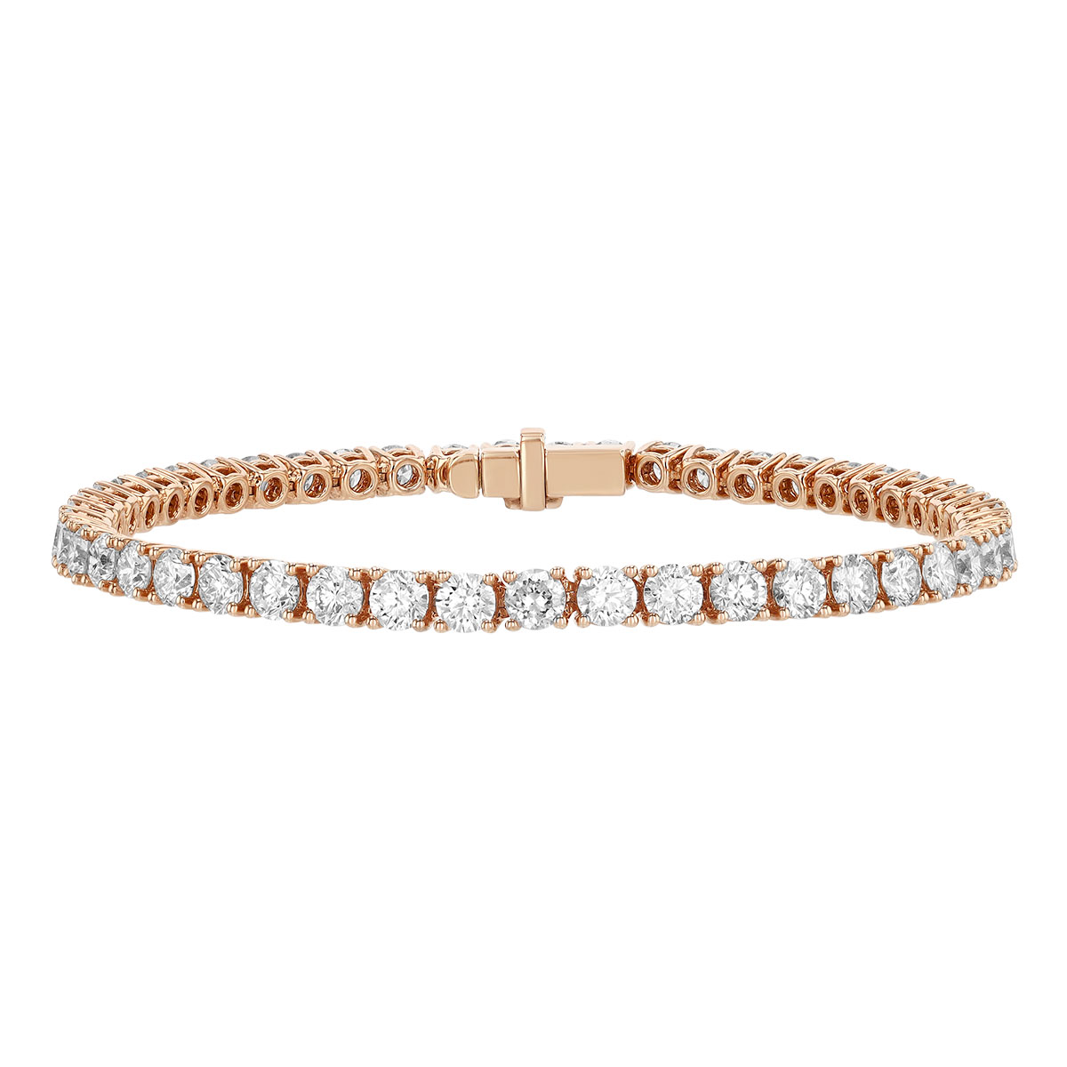 TARA Pearls Round Diamond 4 Prong Tennis Bracelet in Rose Gold, 7