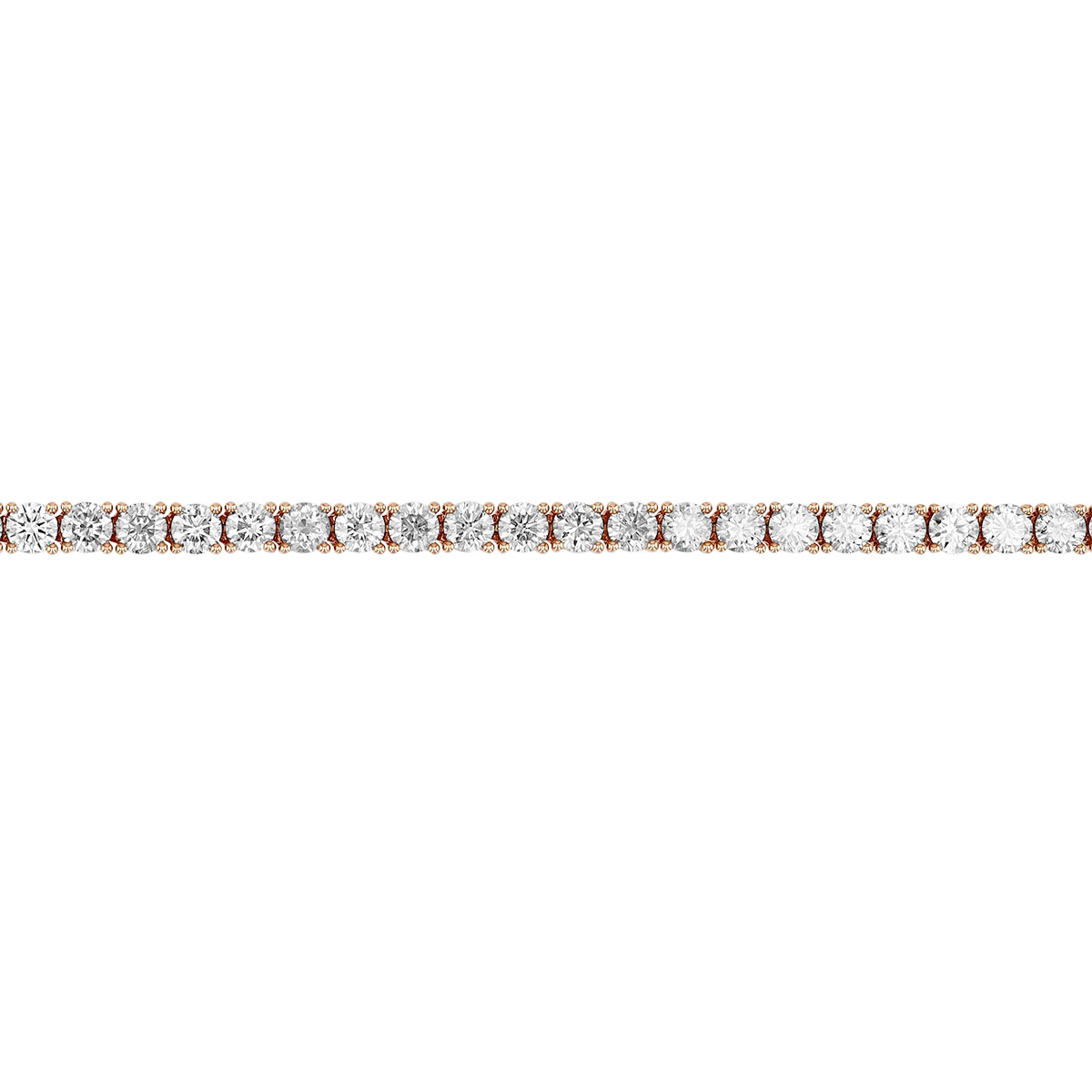 TARA Pearls Round Diamond 4 Prong Tennis Bracelet in Rose Gold, 7