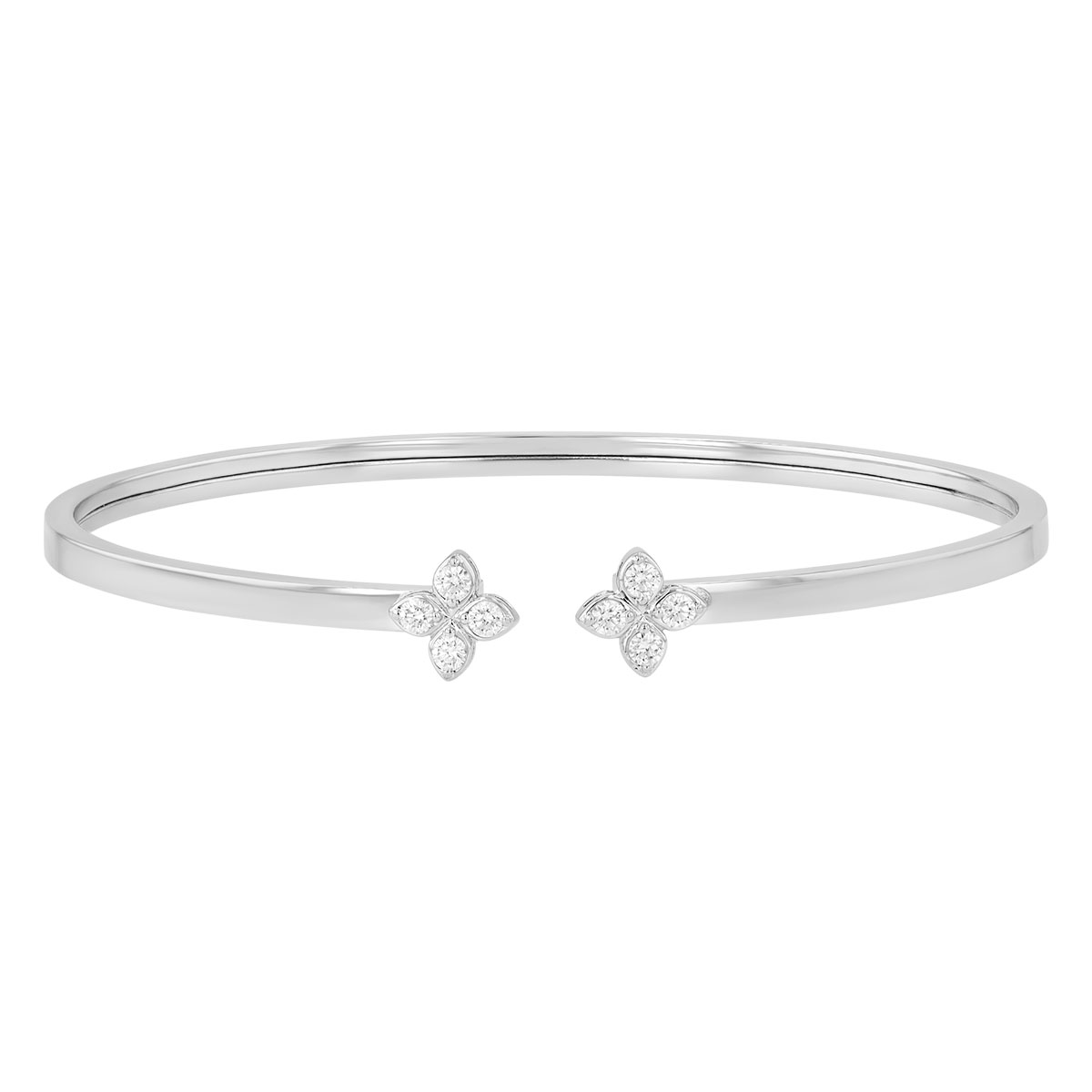 Roberto Coin Love in Verona Diamond Flower Cuff Bracelet in White Gold