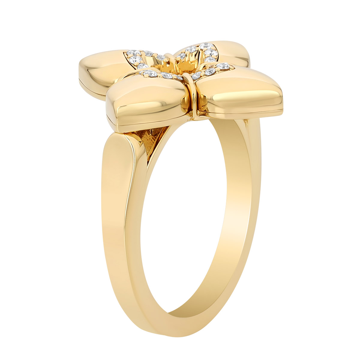 Roberto Coin Venetian Princess Diamond Flower Ring in Yellow Gold