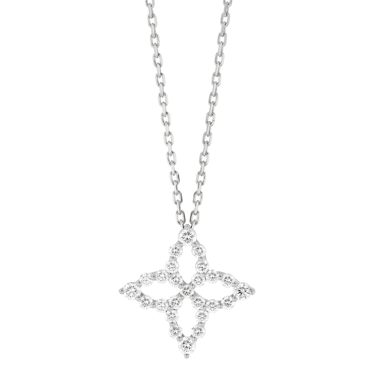 Roberto Coin Princess Diamond Flower Pendant in White Gold, 18