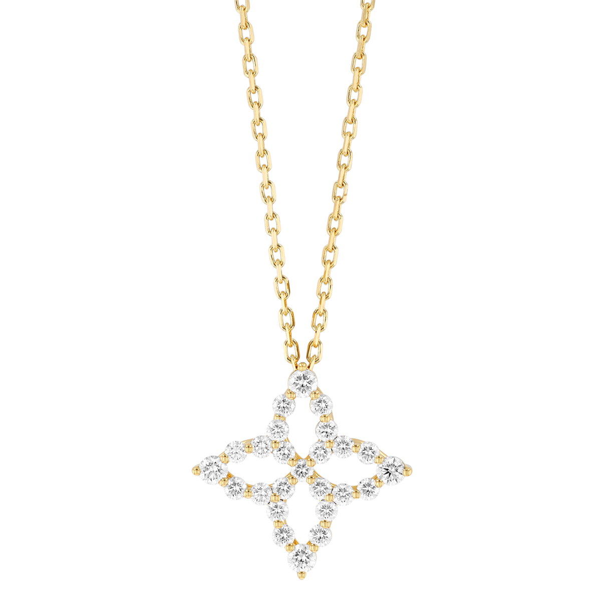 Roberto Coin Princess Diamond Flower Pendant in Yellow Gold, 18