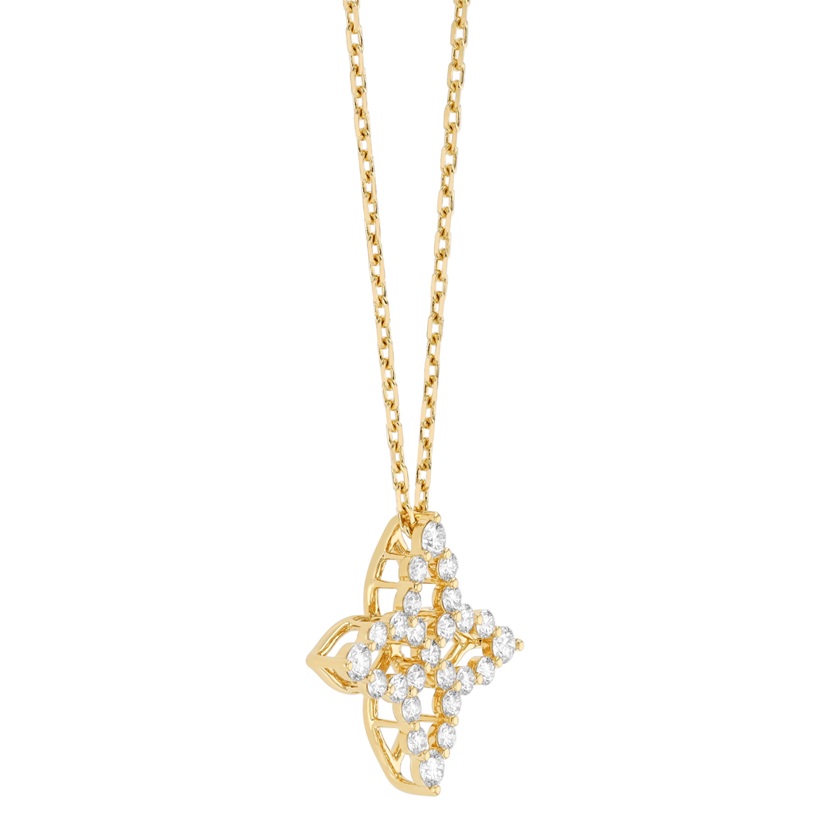 Roberto Coin Princess Diamond Flower Pendant in Yellow Gold, 18