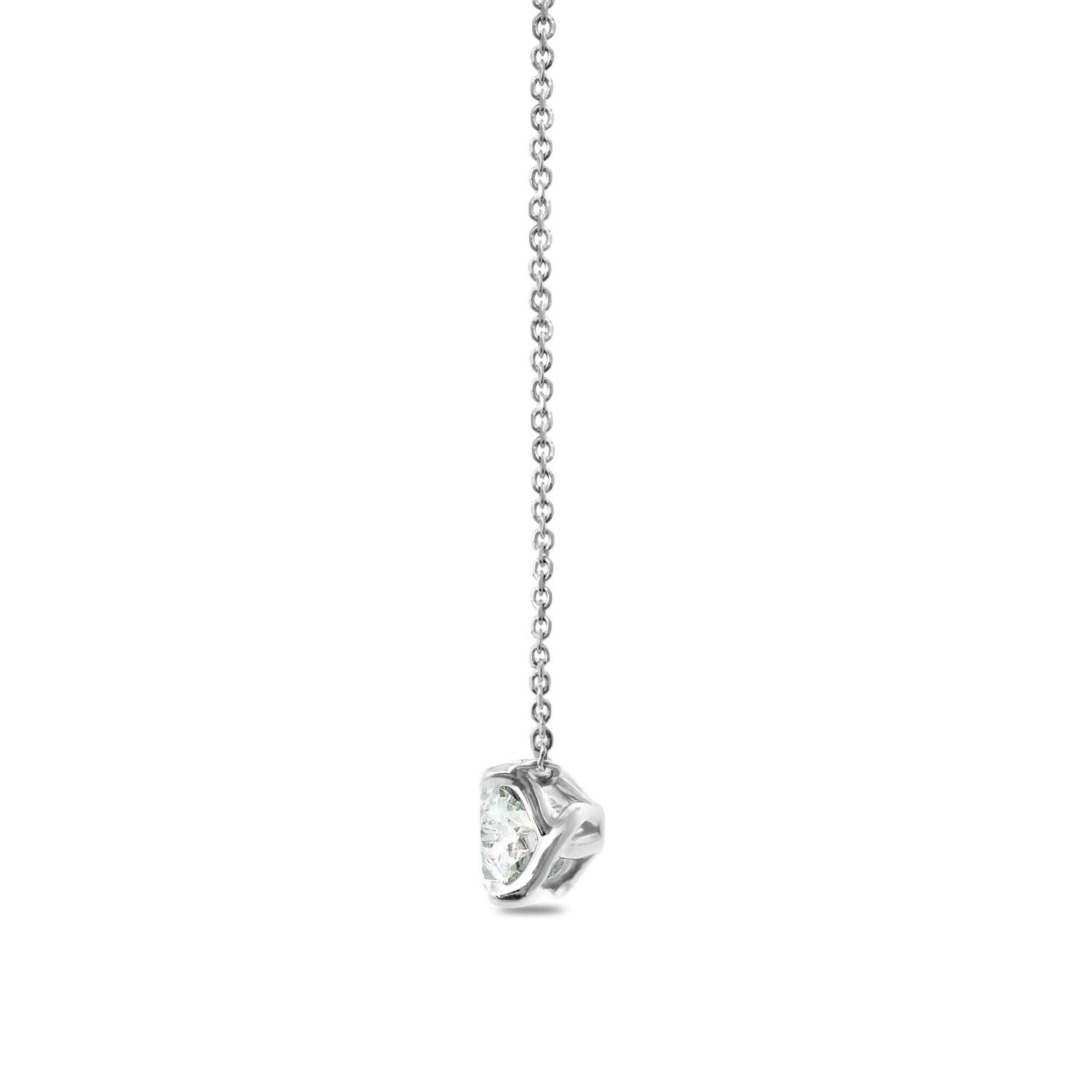 Clarity Diamond Signature Lab-Grown Oval Diamond Pendant in White Gold, 18