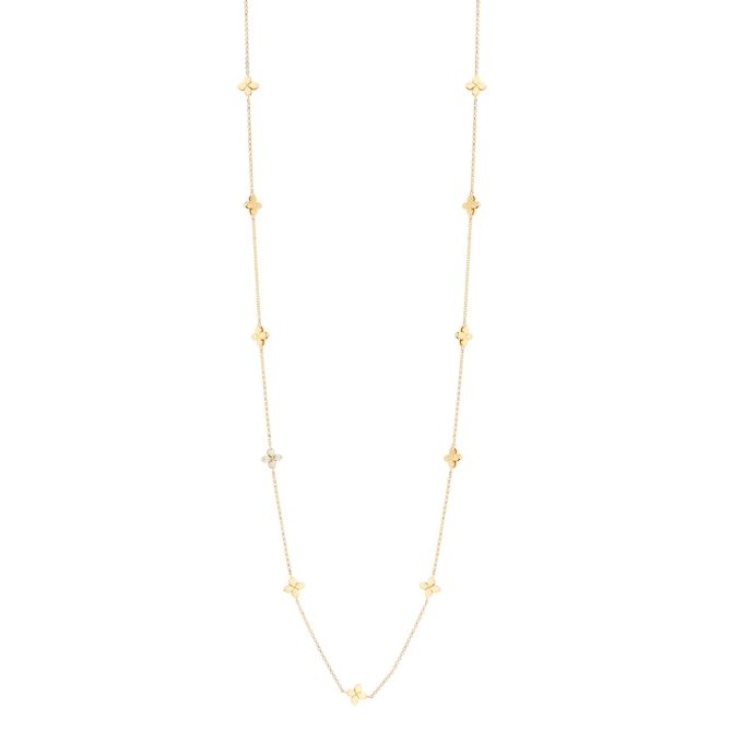 Roberto Coin Love in Verona Diamond & Yellow Gold Flower Station Necklace, 31"