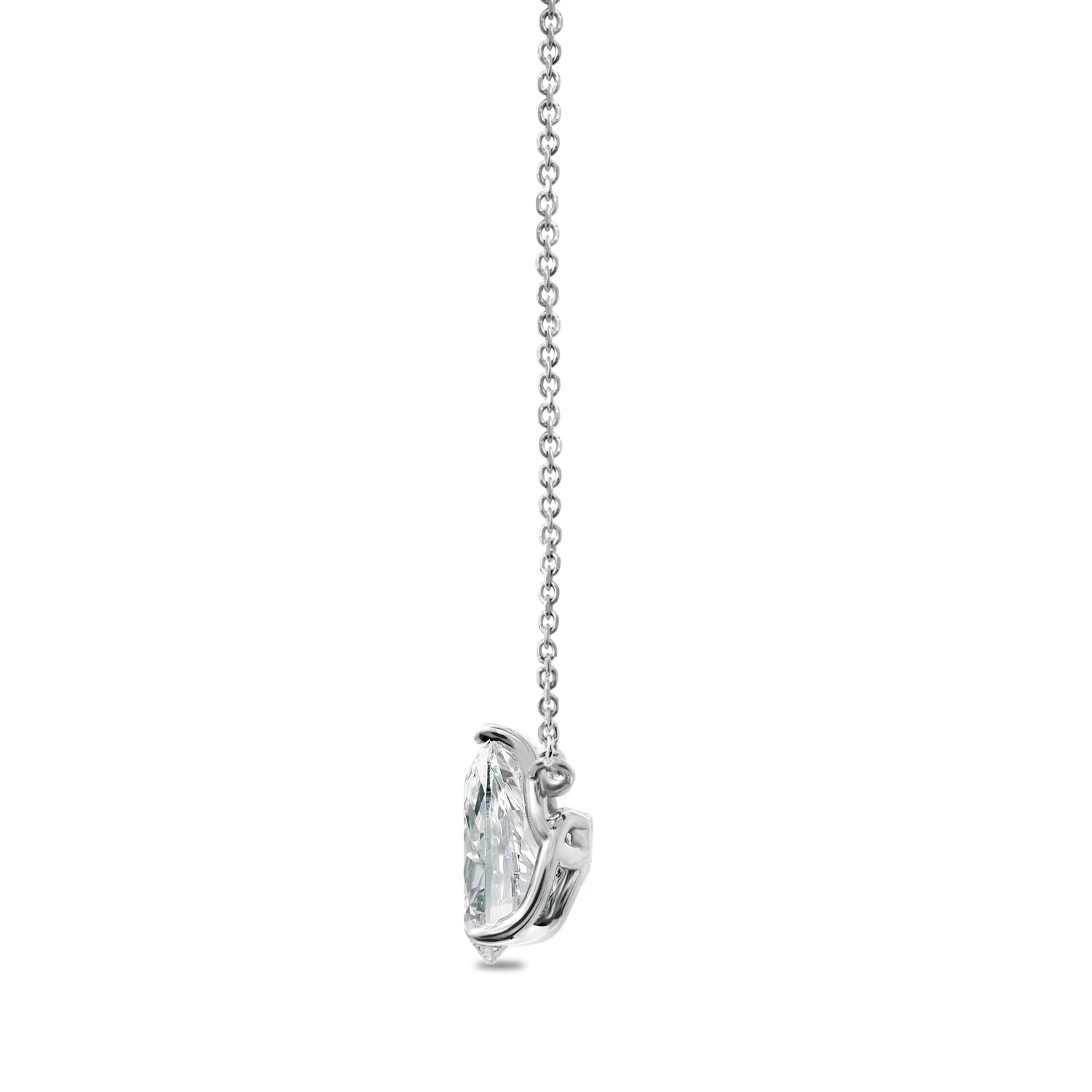 Clarity Diamond Signature Lab-Grown Pear Diamond Pendant in White Gold, 18