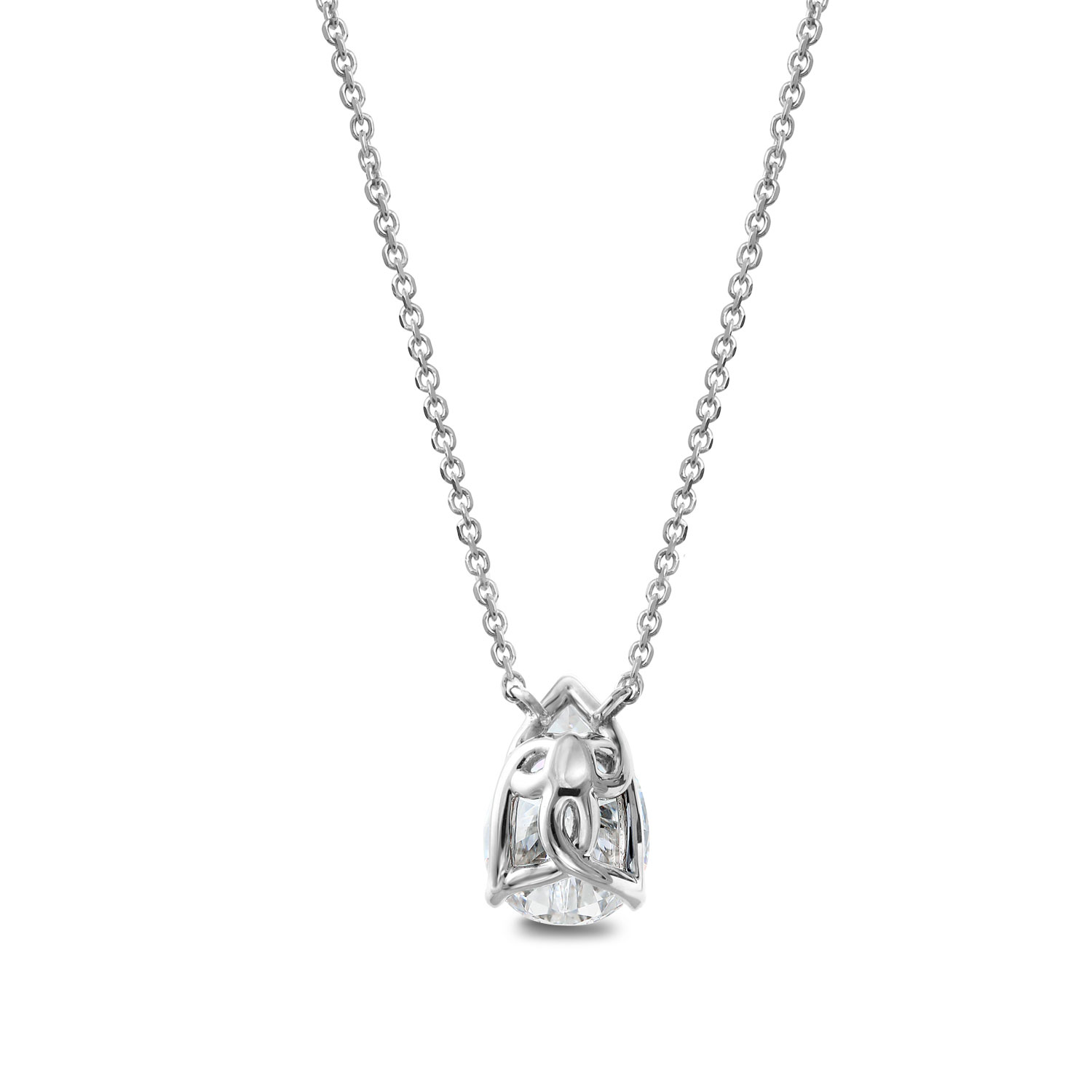 Clarity Diamond Signature Lab-Grown Pear Diamond Pendant in White Gold, 18