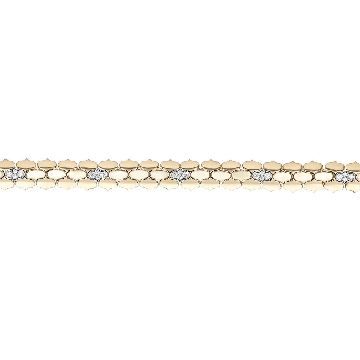 Roberto Coin Cobra Diamond Station Bracelet in Two Tone