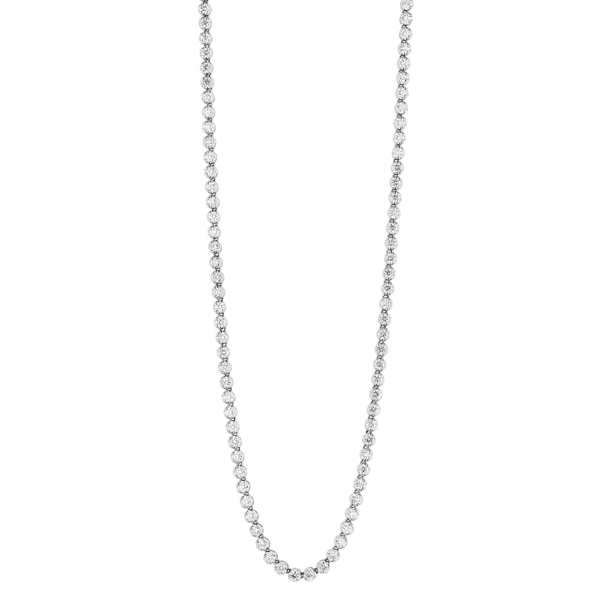 Roberto Coin Round Diamond Tennis Necklace in White Gold, 16