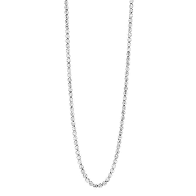 Roberto Coin Round Diamond Tennis Necklace in White Gold, 16", 3.00 cttw