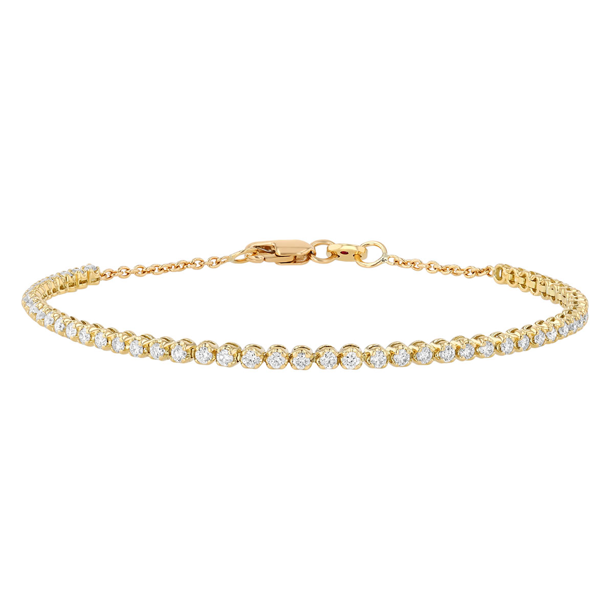 Roberto Coin Round Diamond Tennis Bracelet in Yellow Gold, 6.5